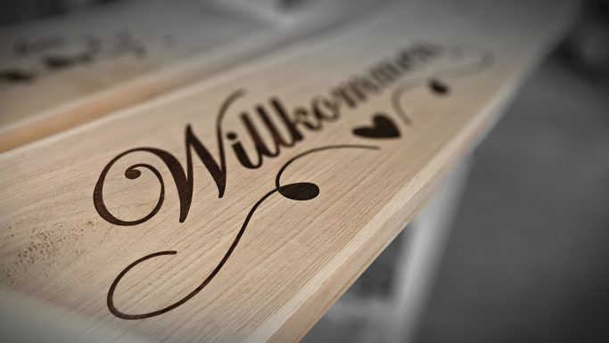 Hofladen / Willkommens Schild
